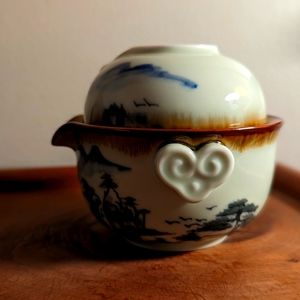 Porcelain tea set for one